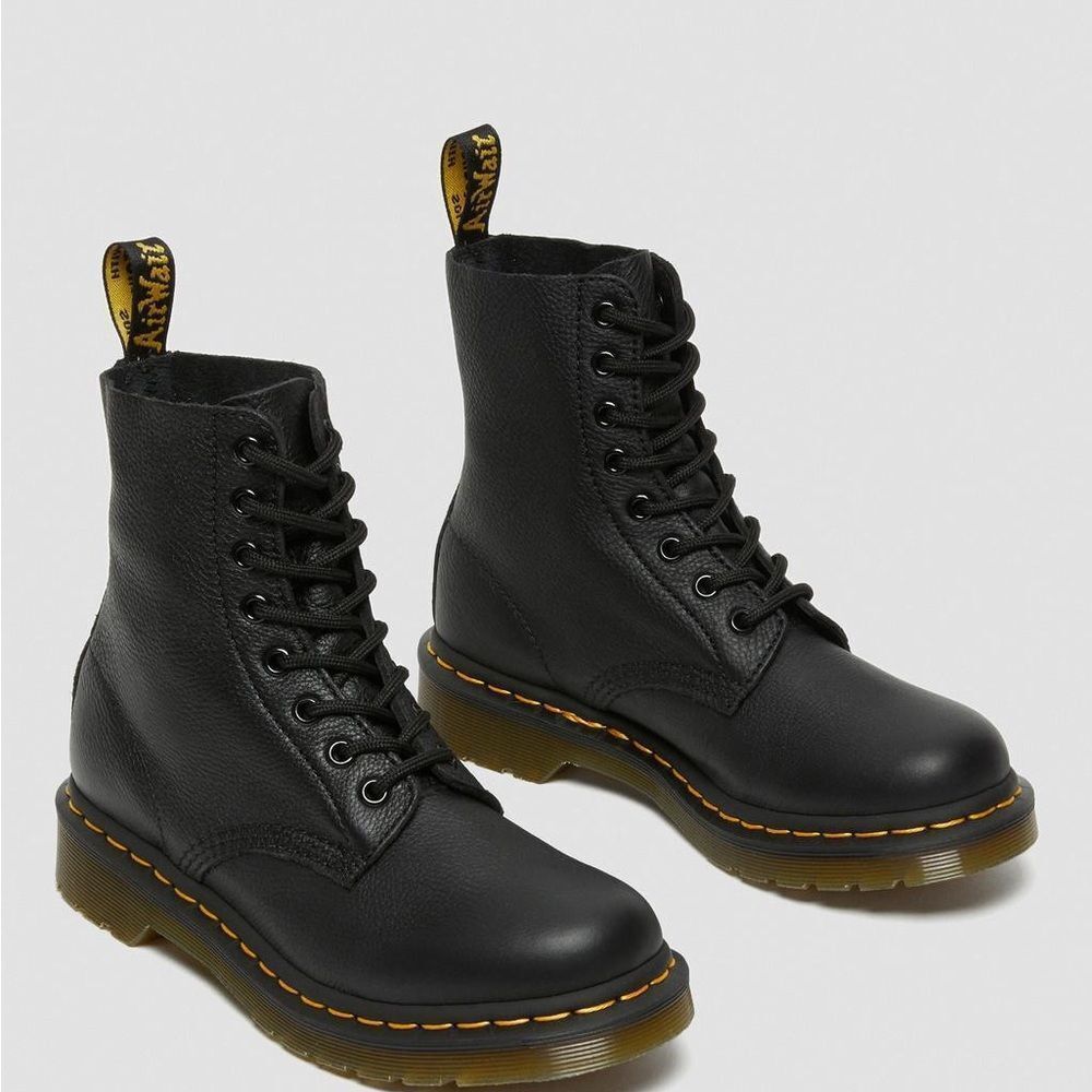 1460 WOMEN'S VIRGINIA LEATHER BOOTS, black, size size 6(4UK)